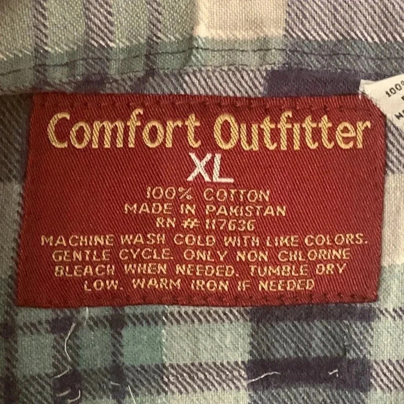 Workwear Button Down Shirt Plaid Size XL Comfort Outfitter New - Picture 4 of 9